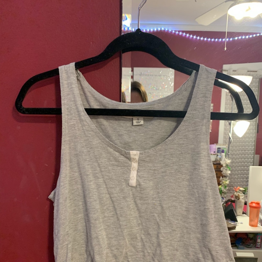 Grey button up crop top